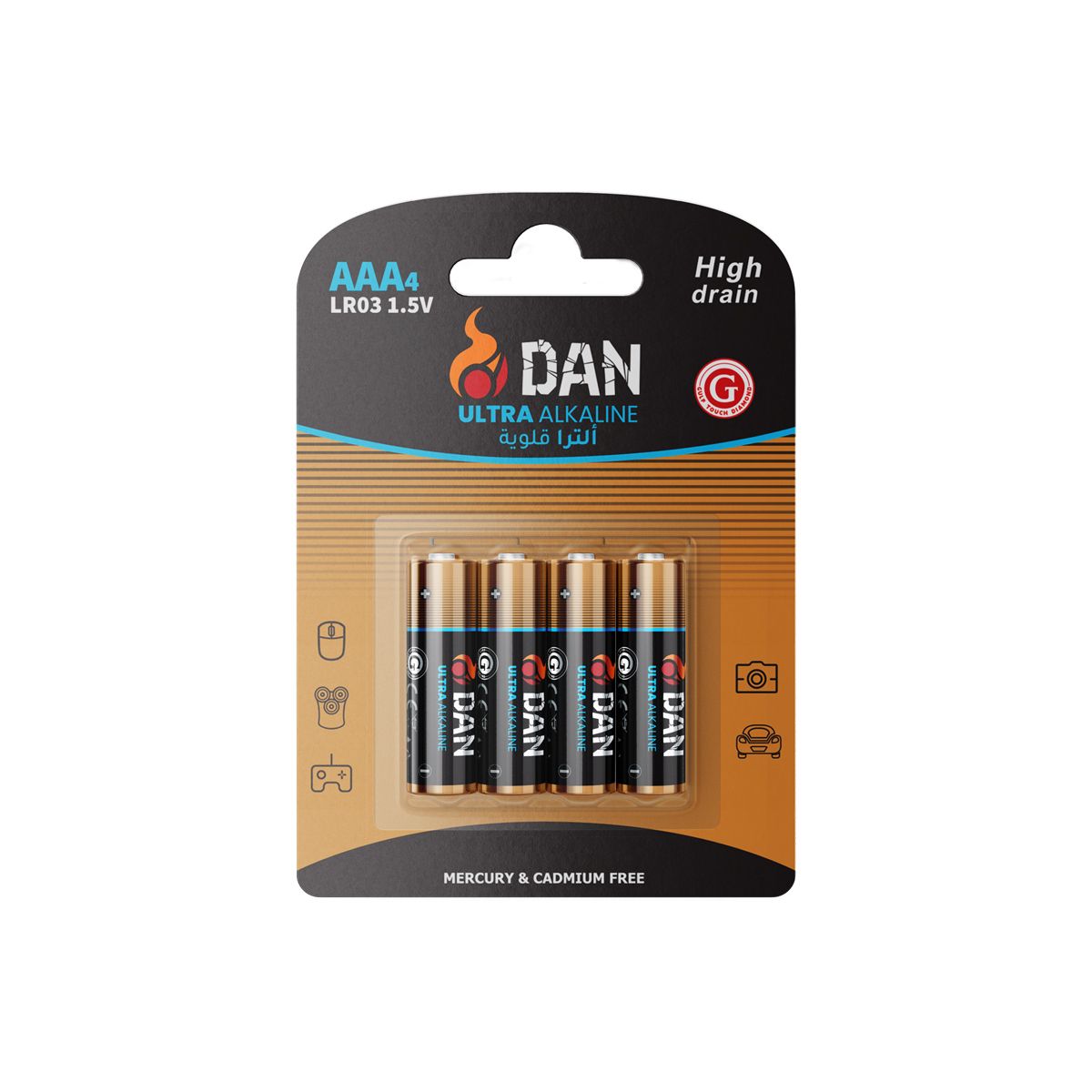 Alkaline Battery, LR03 1.5v 140min 4pcs/blister GT-8086